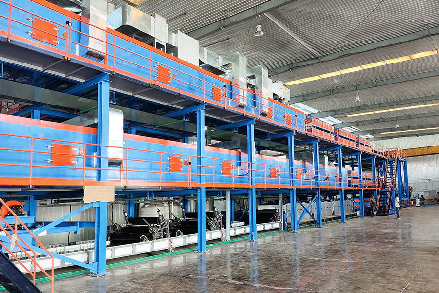 Dây chuyền sản xuất bánh nướng đôi phủ ba màu nhôm